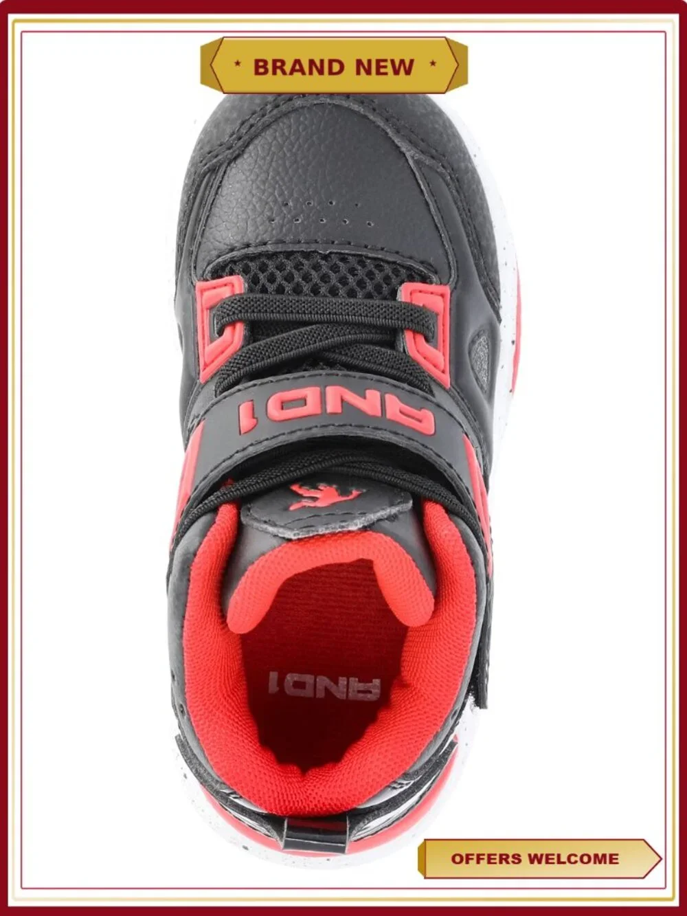 Toddler Boys Athletic Sneakers with Elastic Laces Hook-and-Loop Strap